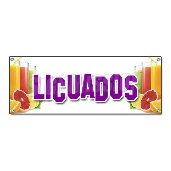 Signmission LICUADOS BANNER SIGN smoothie fruit blended beverage latin cold ice B-Licuados - main
